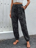 Printed High Waist Pants - Trendsi - Flyclothing LLC