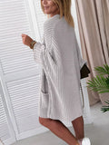 Oversized Fold Over Sleeve Open Front Cardigan - Trendsi - Flyclothing LLC