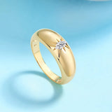 925 Sterling Silver Moissanite Ring - Trendsi - Flyclothing LLC