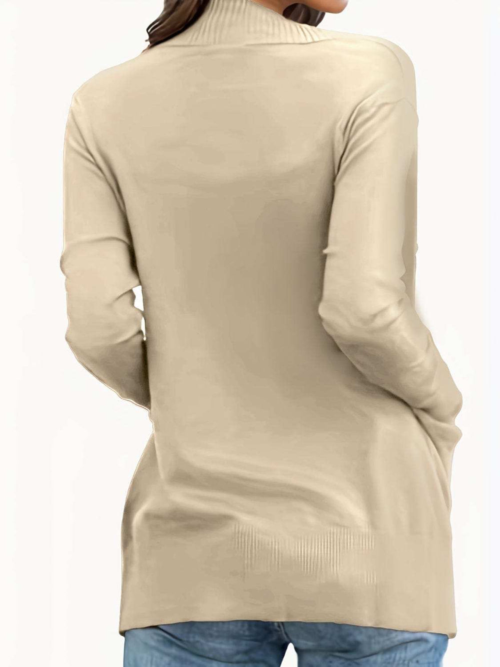 Open Front Long Sleeve Sweater Cardigan - Trendsi - Flyclothing LLC