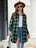 Plaid Button Up Dropped Shoulder Shirt - Trendsi - Flyclothing LLC
