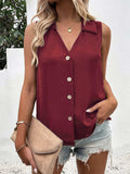 Full Size Johnny Collar Button Up Tank - Trendsi - Flyclothing LLC