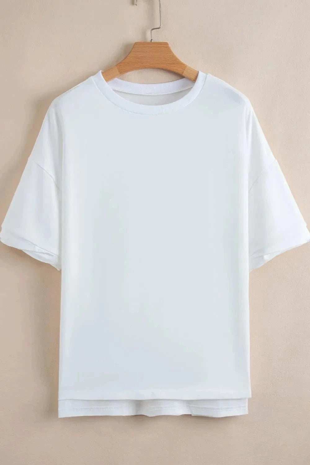 Loose Half Sleeve Hi Low Hem T Shirt - Trendsi - Flyclothing LLC