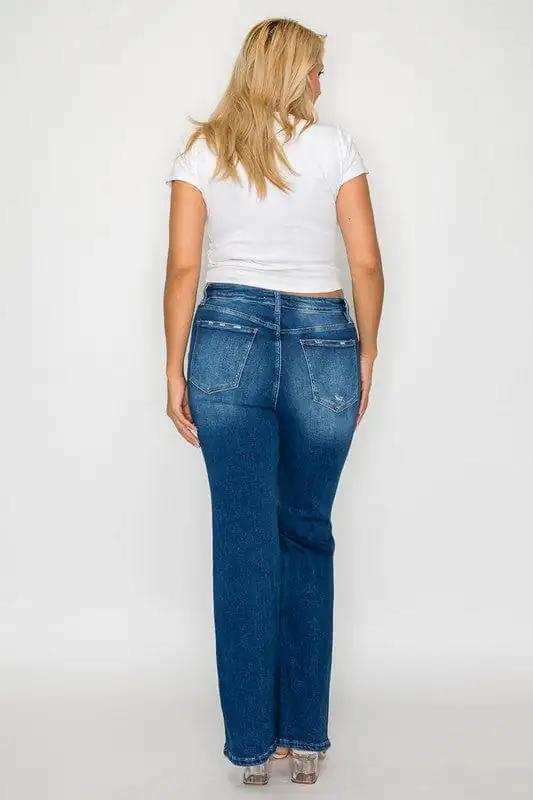 bytos Full Size High Rise Bootcut Jeans with Pockets - Trendsi - Flyclothing LLC