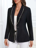 Single-Breasted Lapel Collar Blazer - Trendsi - Flyclothing LLC