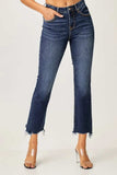 Risen Full Size Frayed Hem Cropped Straight Jeans - Trendsi - Flyclothing LLC