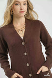 Umgee Button-Down Longline Sweater Cardigan with Front Pockets - Trendsi - Flyclothing LLC