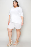 Basic Bae Bamboo Full Size V-Neck Drop Shoulder T-Shirt and Shorts Set - ShopBasicbae - Flyclothing LLC
