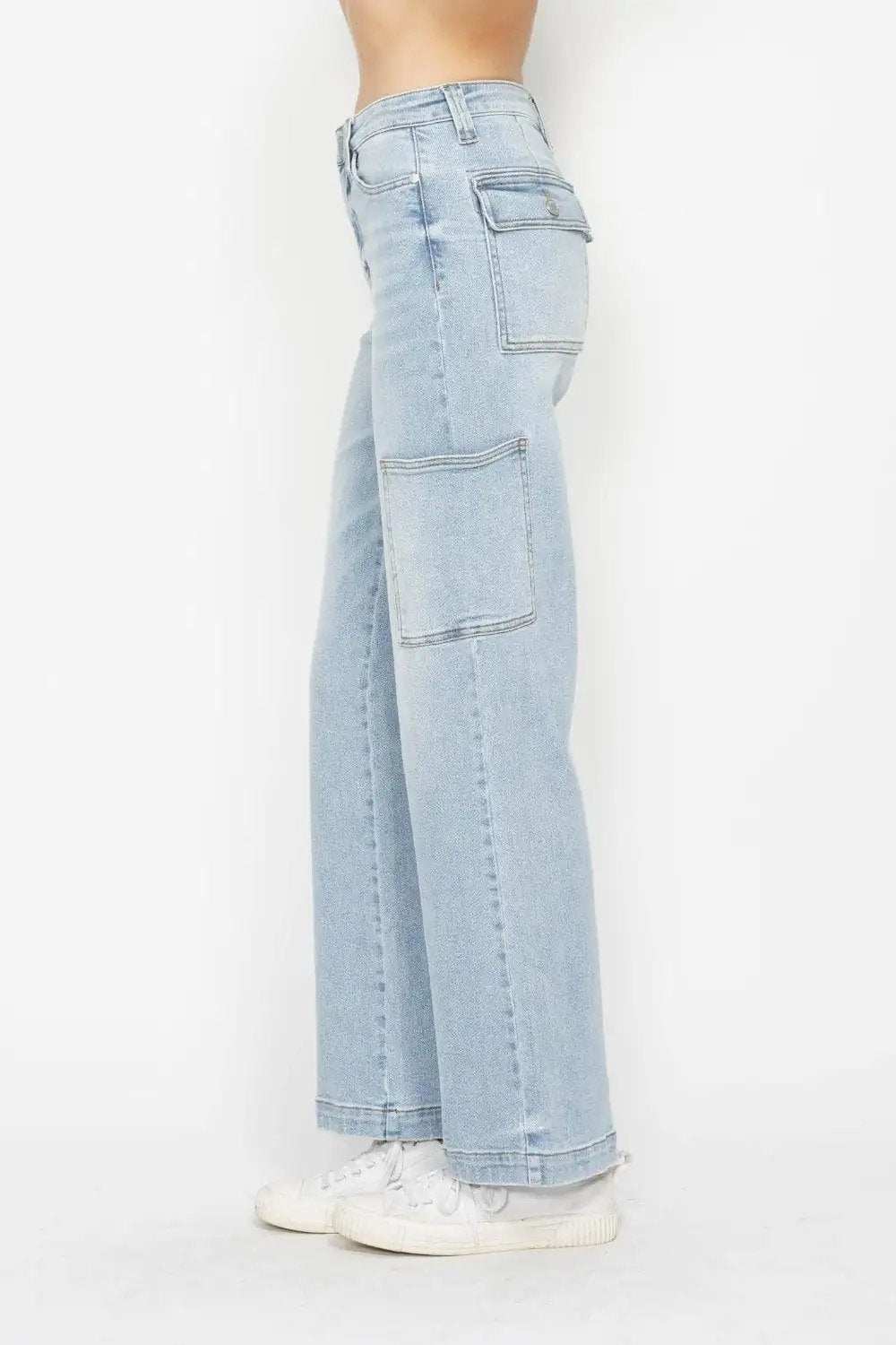 Judy Blue Full Size High Waist Straight Cargo Jeans - Trendsi - Flyclothing LLC