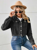Button Up Long Sleeve Denim Jacket - Trendsi - Flyclothing LLC