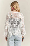ADORA Leaf Pattern Crochet Cardigan - Trendsi - Flyclothing LLC