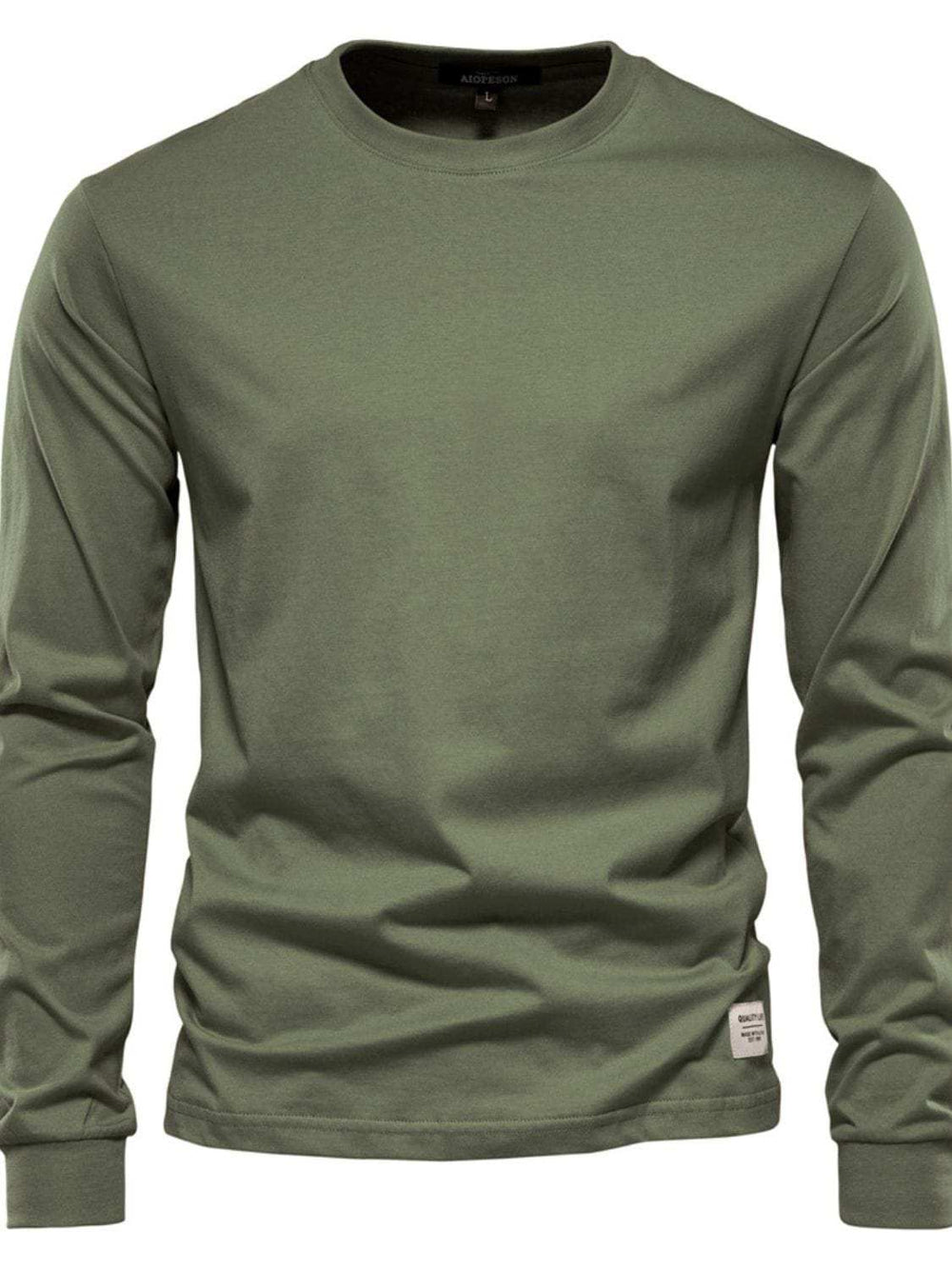 Men's Full Size Round Neck Long Sleeve T-Shirt Plus Size - Trendsi - Flyclothing LLC