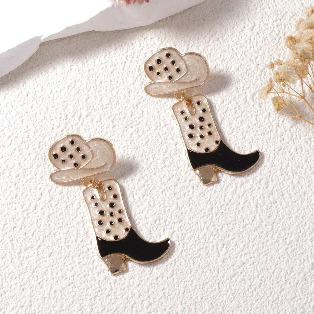 Cowgirl Boot and Hat Dangle Earrings - Trendsi - Flyclothing LLC
