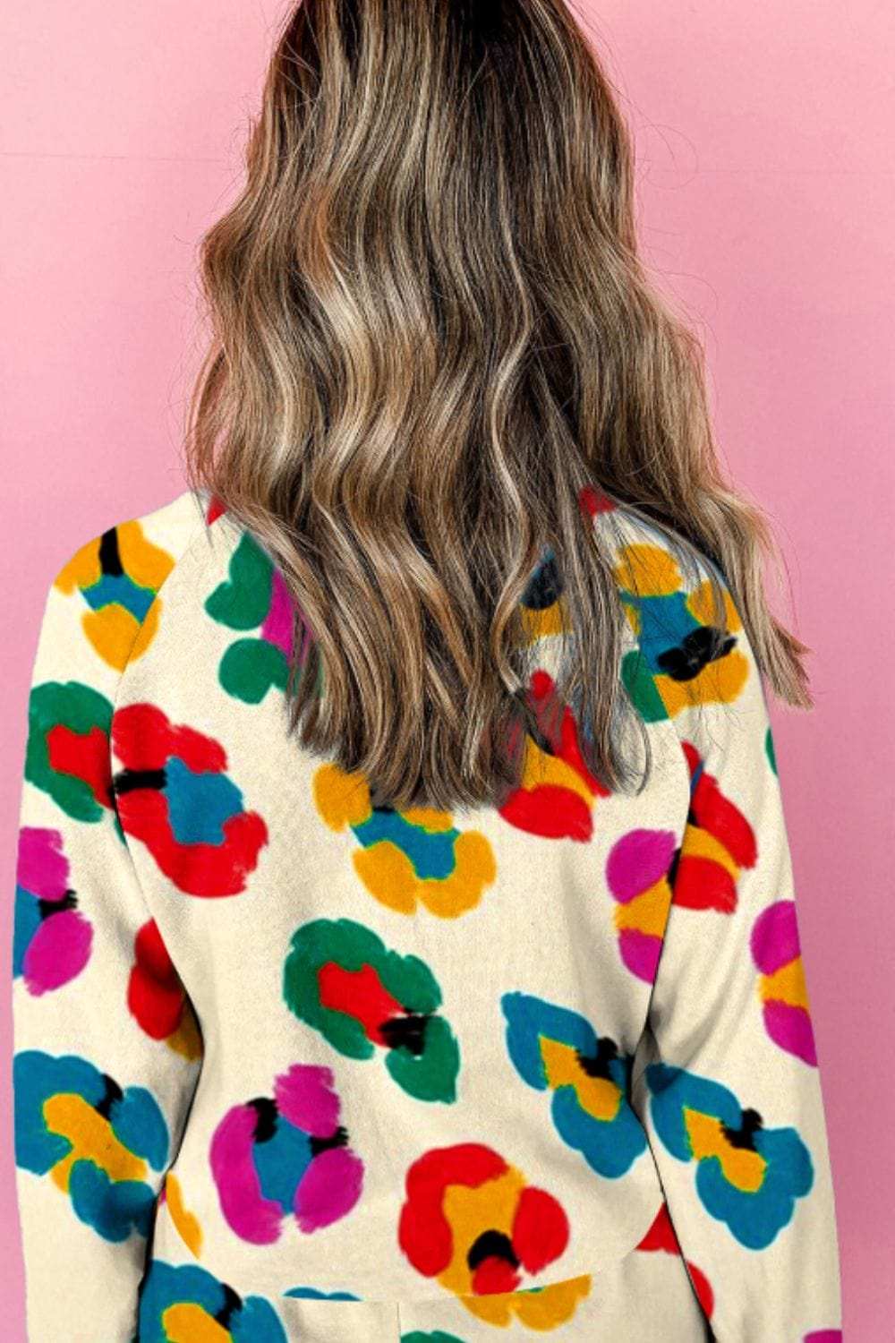 Leopard Round Neck Long Sleeve Top and Drawstring Shorts Set - Trendsi - Flyclothing LLC