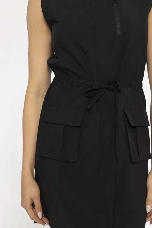 MONO B Versatile Drawstring Waist Tank Dress - Trendsi - Flyclothing LLC