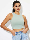 Round Neck Cropped Tank - Trendsi - Flyclothing LLC