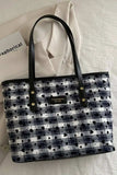 Heart Plaid PU Leather Strap Tote Bag - Trendsi - Flyclothing LLC