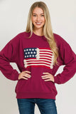 Zenana French Terry American Flag Pullover - Trendsi - Flyclothing LLC
