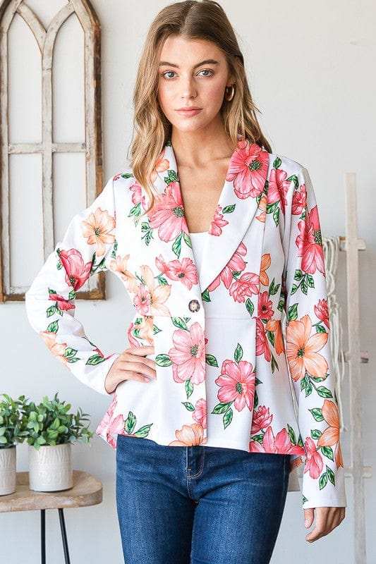 Heimish Full Size Multi Color Floral Blazers with Tunic Plus Size - Trendsi - Flyclothing LLC