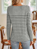 Lovelet Striped Round Neck Long Sleeve T-Shirt - Trendsi - Flyclothing LLC