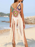 Fringe Spaghetti Strap Cover-Up - Trendsi - Flyclothing LLC