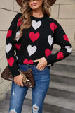 Angel Wings Heart Round Neck Long Sleeve Sweater - Trendsi - Flyclothing LLC