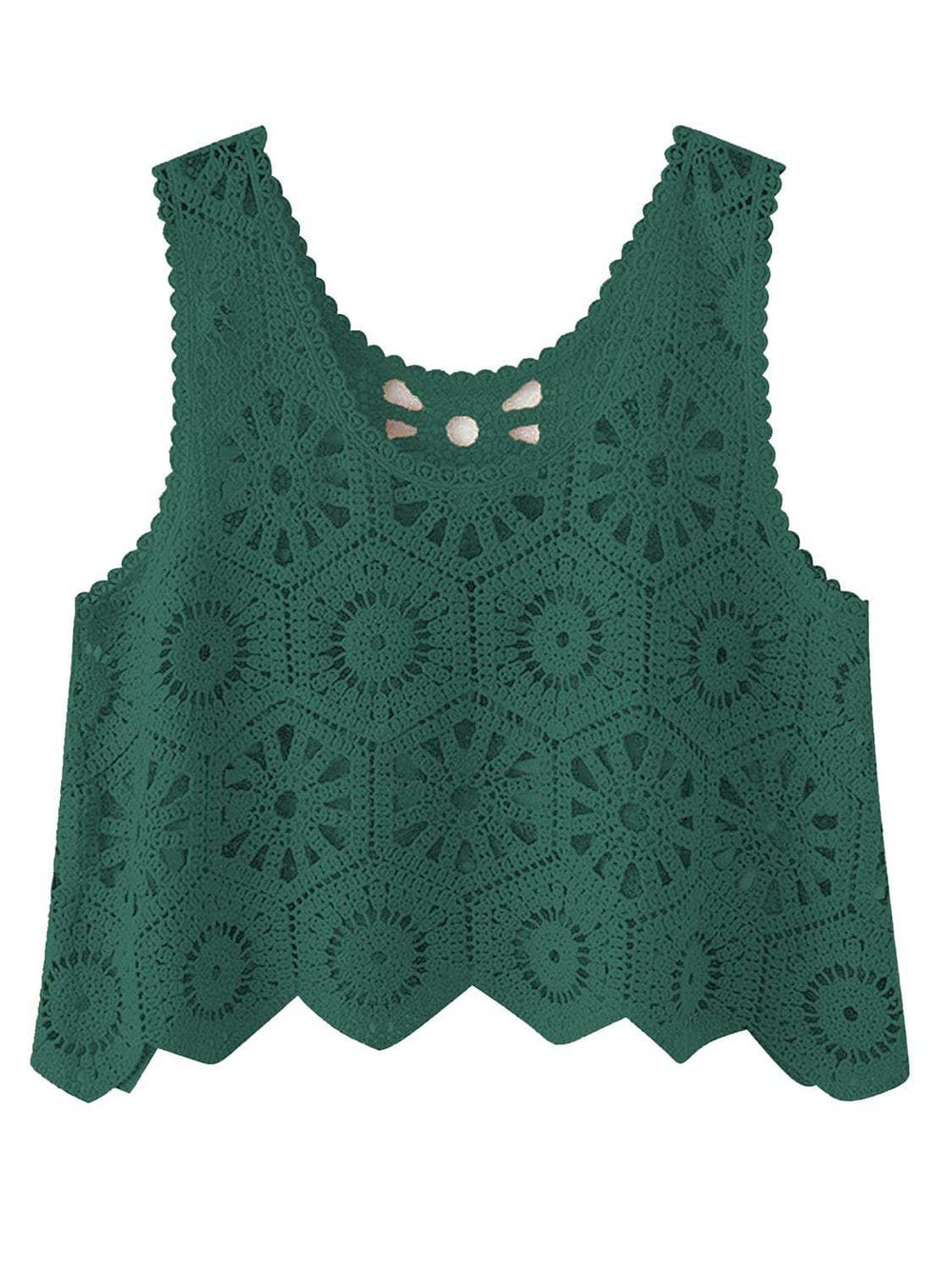 Openwork Round Neck Knit Vest - Trendsi - Flyclothing LLC