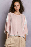 POL Short Sleeve Hoodie Top with Lace Detail - Trendsi - Flyclothing LLC