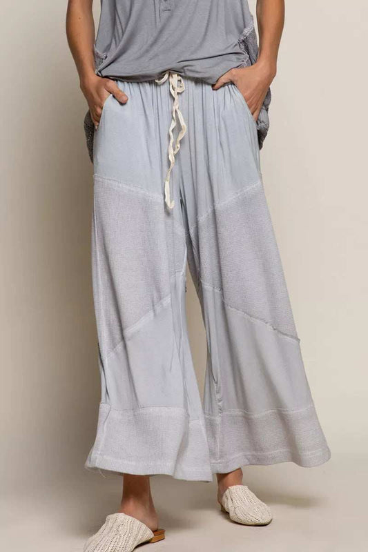 POL Elastic Waistband Wide Leg Pants with Drawstring - Trendsi - Flyclothing LLC