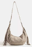 Fame Half Moon Fringe Buckle Strap Hobo Bag - Trendsi - Flyclothing LLC