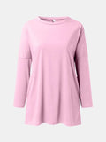 Full Size Round Neck Long Sleeve T-Shirt - Trendsi - Flyclothing LLC