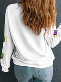 Sequin Round Neck Long Sleeve Sweatshirt - Trendsi - Flyclothing LLC