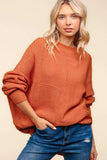 Haptics Full Size Side Slit Texture Asymmetric Sweater - Trendsi - Flyclothing LLC
