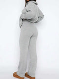 Quarter Zip Long Sleeve Top and Pants Set - Trendsi - Flyclothing LLC