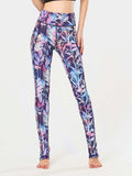 Printed Wide Waistband Active Leggings with Stirrups - Trendsi - Flyclothing LLC