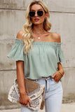 Off-Shoulder Short Sleeve Blouse - Trendsi - Flyclothing LLC