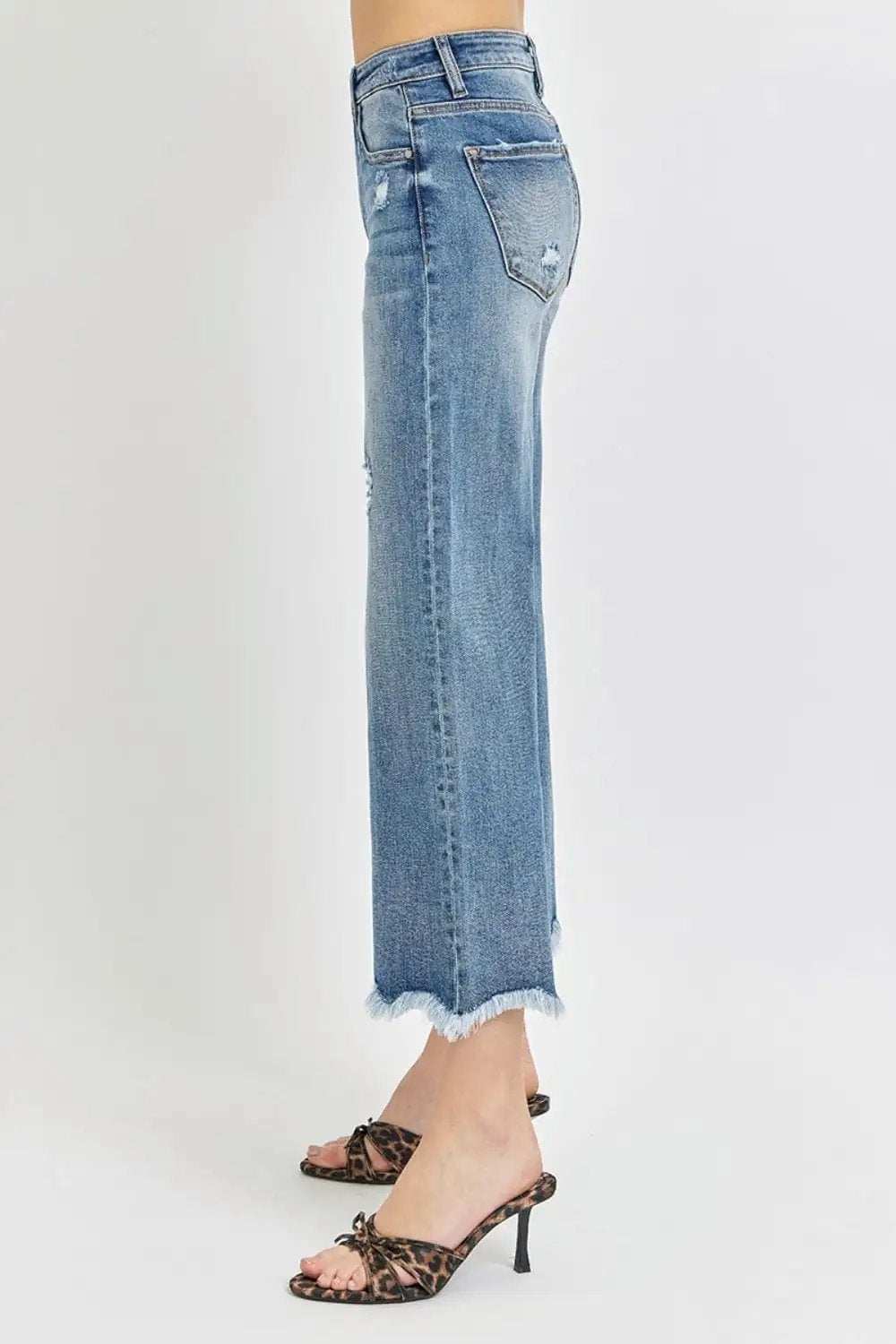Risen High Rise Cropped Flare Jeans - Trendsi - Flyclothing LLC