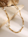 Stainless Steel Pearl Chain Necklace - Trendsi - Flyclothing LLC