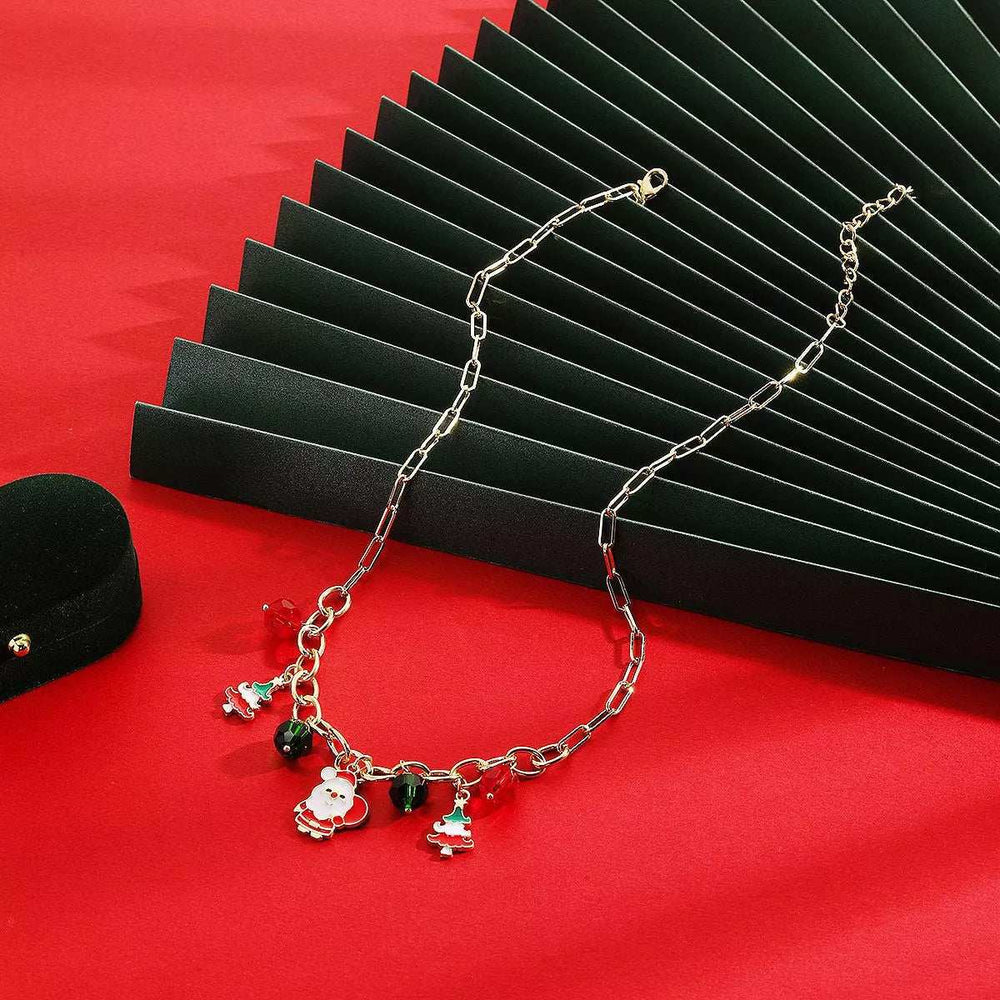 18K Gold-Plated Alloy Christmas Necklace - Trendsi - Flyclothing LLC