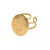 18K Gold-Plated Open Engraved Ring - Trendsi - Flyclothing LLC