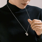 Stainless Steel Water Drop Shape Pendant Necklace - Trendsi - Flyclothing LLC