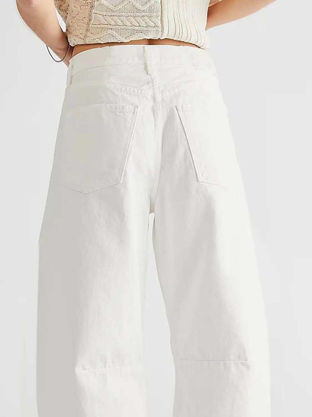 Raw Hem Wide Leg Jeans with Pockets - Trendsi - Flyclothing LLC