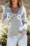 Flower Button Up Long Sleeve Cardigan - Trendsi - Flyclothing LLC