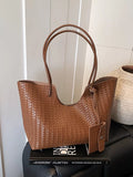 Woven Texture Large Capacity Tote Bag - Trendsi - Flyclothing LLC