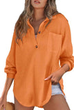 Half Button Long Sleeve Sweatshirt - Trendsi - Flyclothing LLC