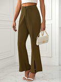 Slit Flare Pants with Pockets - Trendsi - Flyclothing LLC