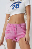 High Rise Crossover Waist Denim Shorts - Trendsi - Flyclothing LLC