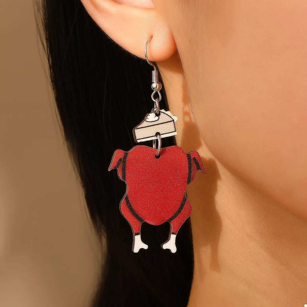 Thanksgiving Turkey Dangle Earrings - Trendsi - Flyclothing LLC