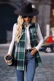 Plaid Button Up Vest Coat - Trendsi - Flyclothing LLC