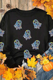 Ghost Round Neck Long Sleeve Sweatshirt - Trendsi - Flyclothing LLC